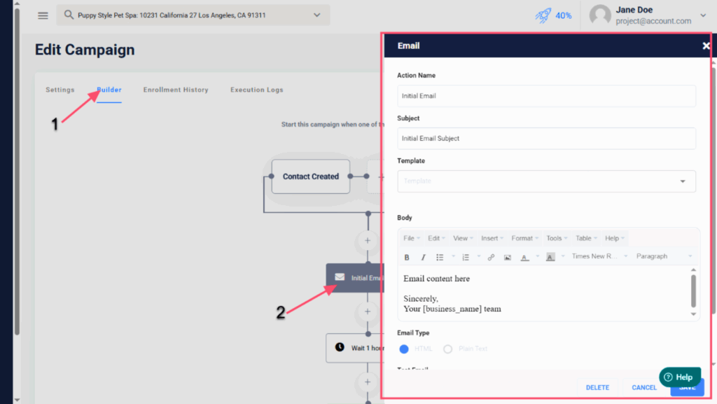 Init email