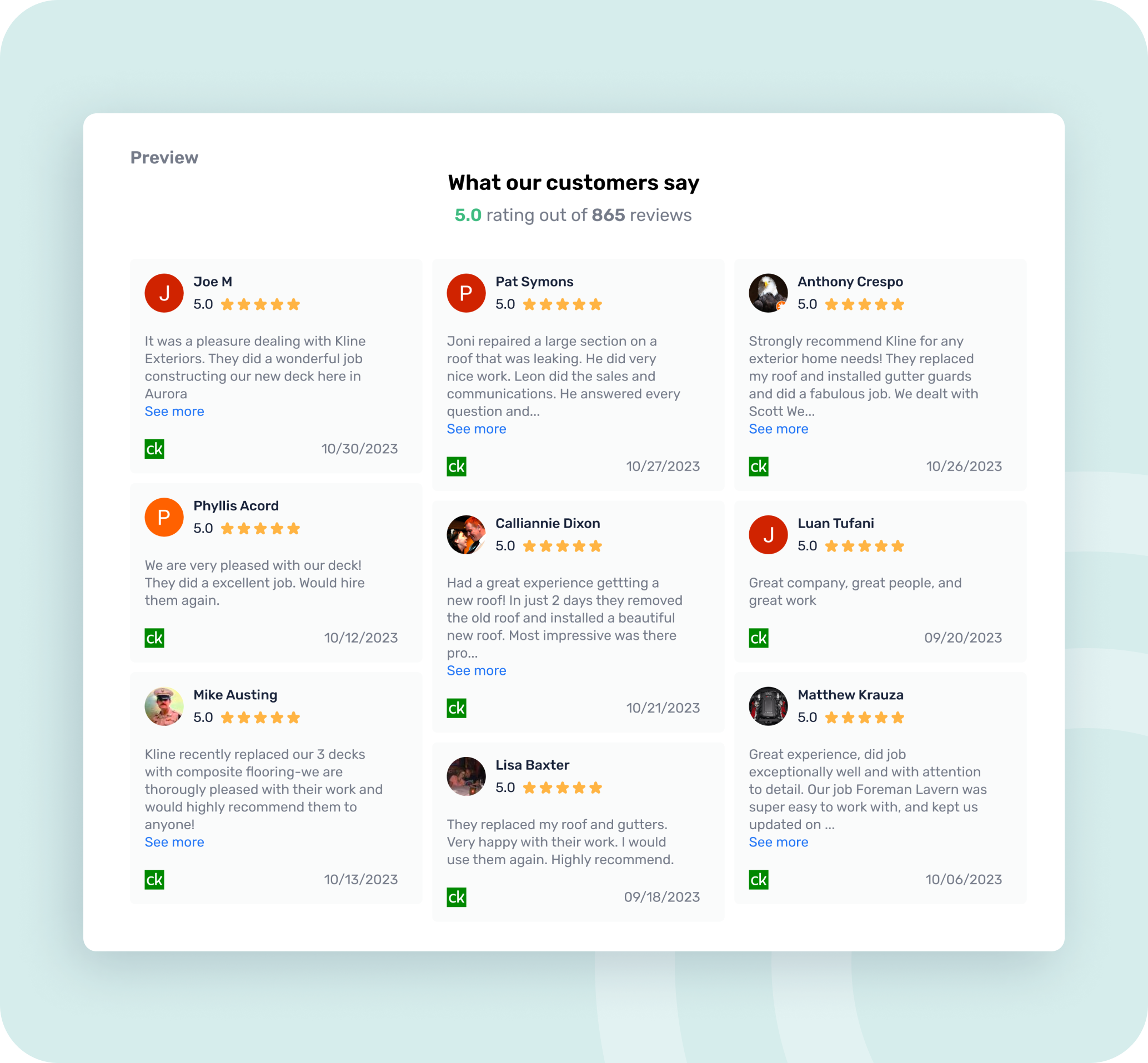 Show Positive Reviews From CreditKarma On Your Website