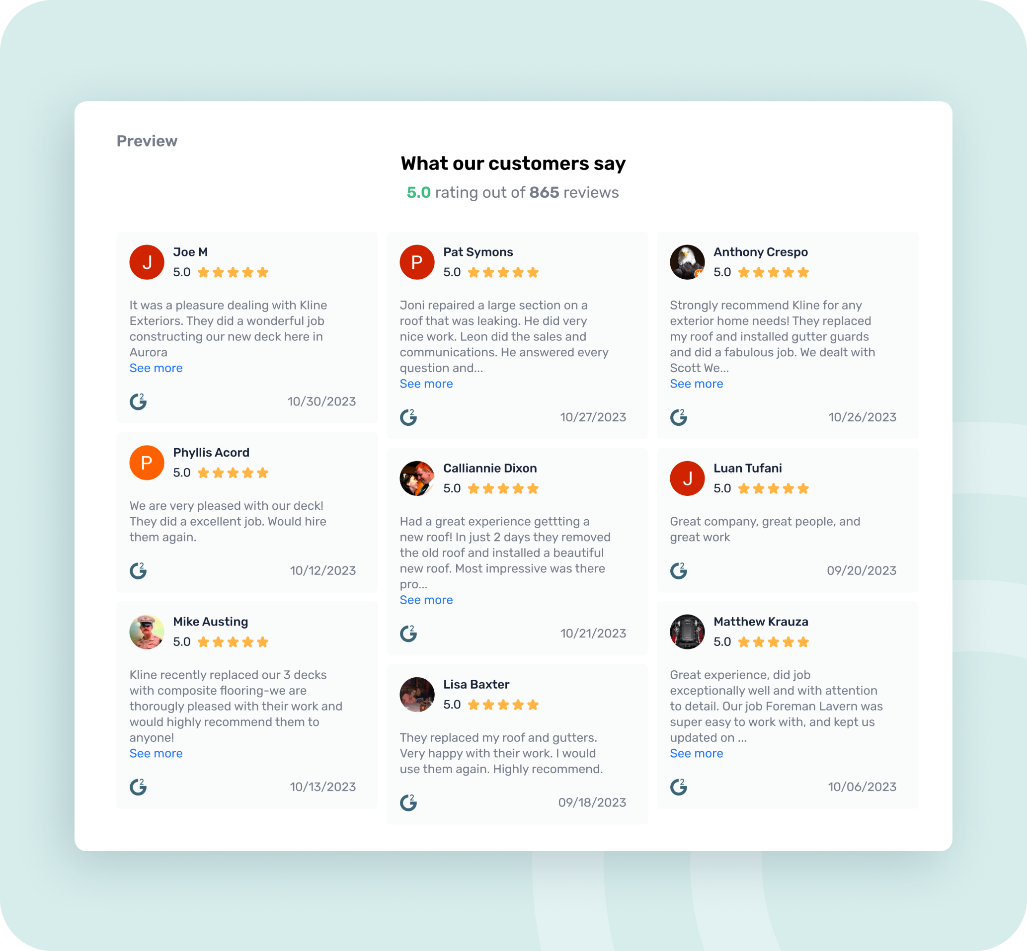 Show Positive Reviews From GCrowd On Your Website