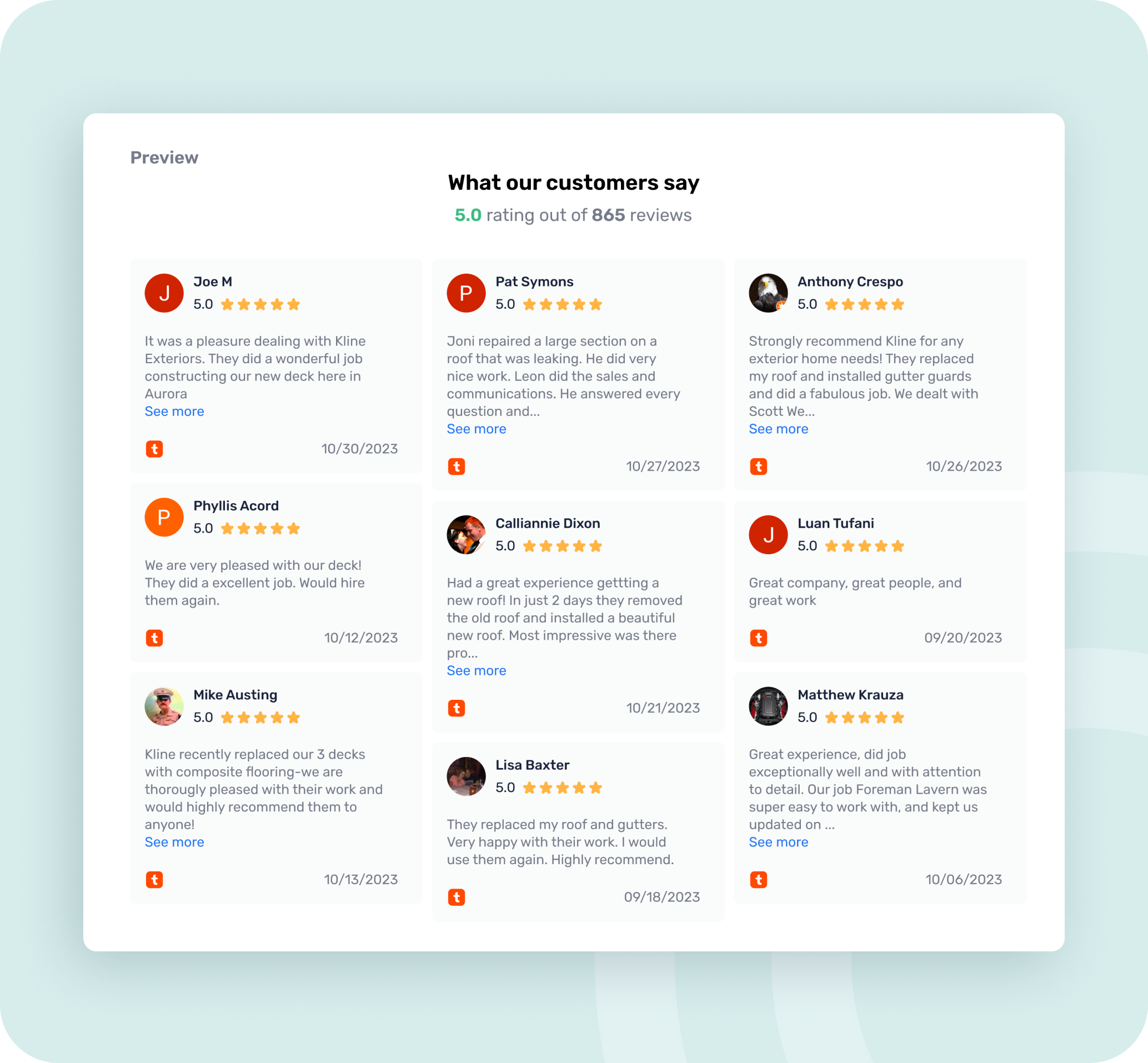 Show Positive Reviews On Your Website Talabat