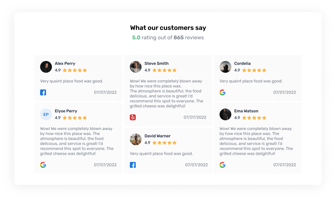 Review widget