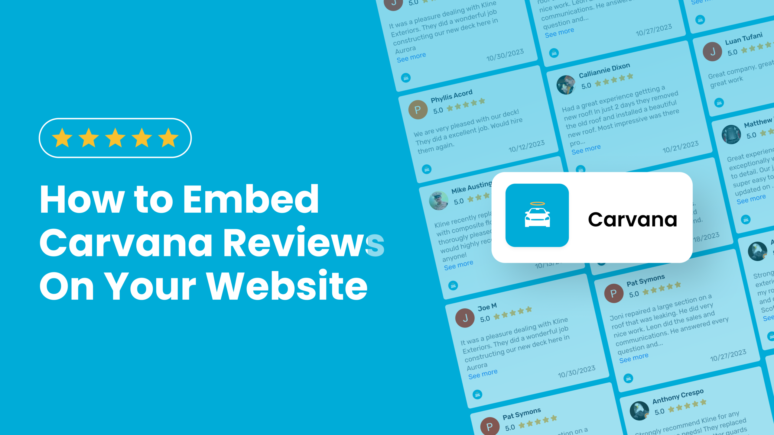 How To Show Carvana Reviews Widget On Your site Free & Fast