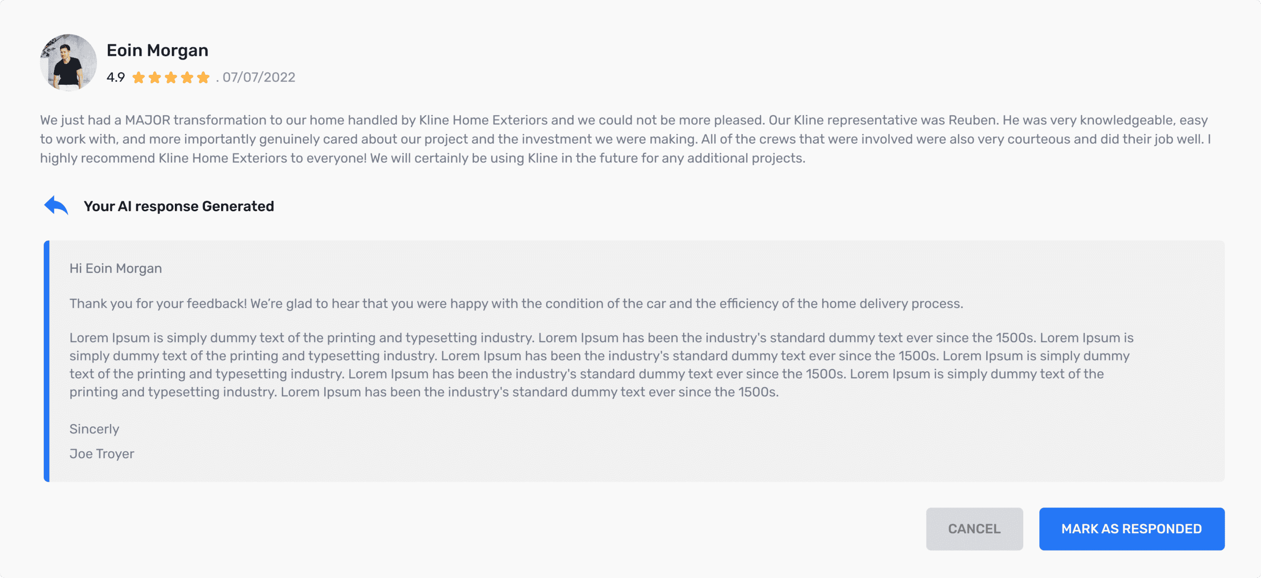 Mark Review As Responded