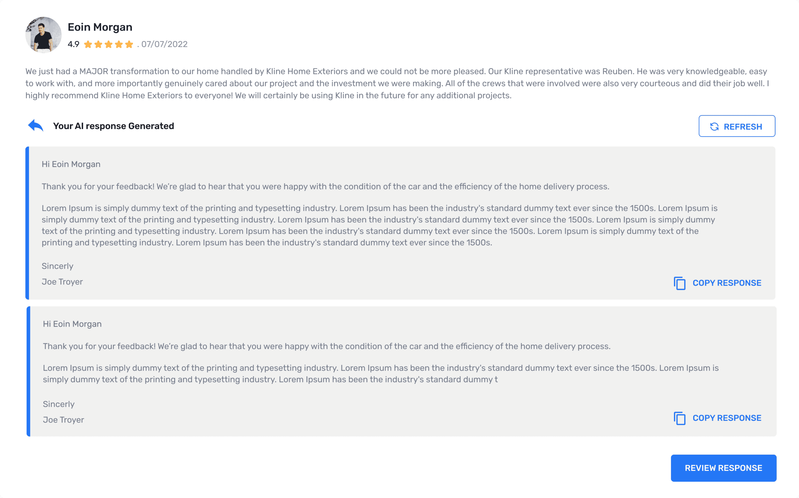 Respond To Reviews With AI