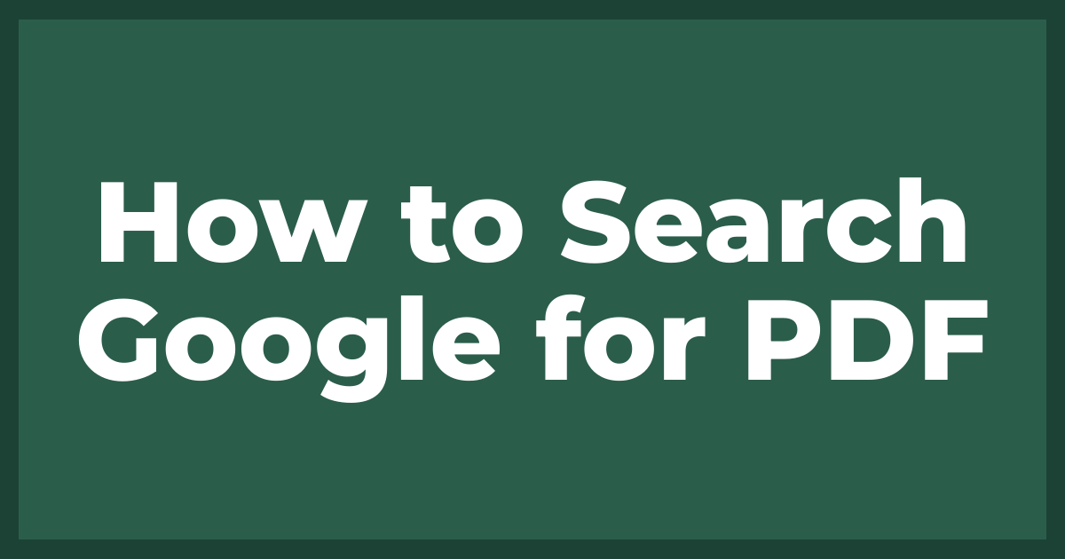How to Search Google for PDF