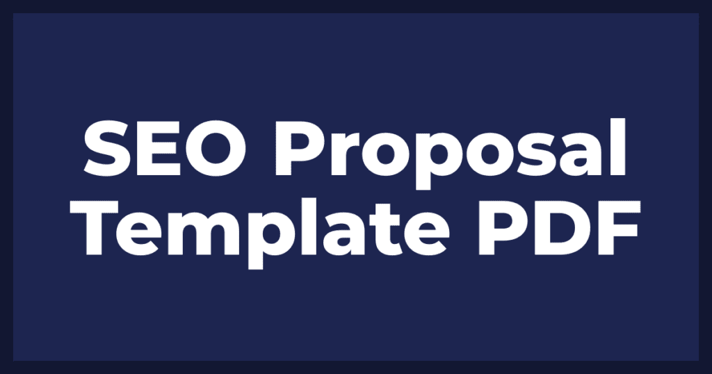 SEO Proposal Template PDF