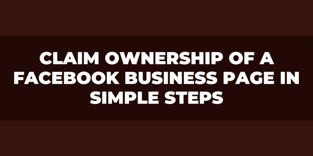 claim facebook business page
