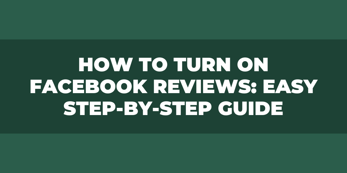 how to turn on facebook reviews