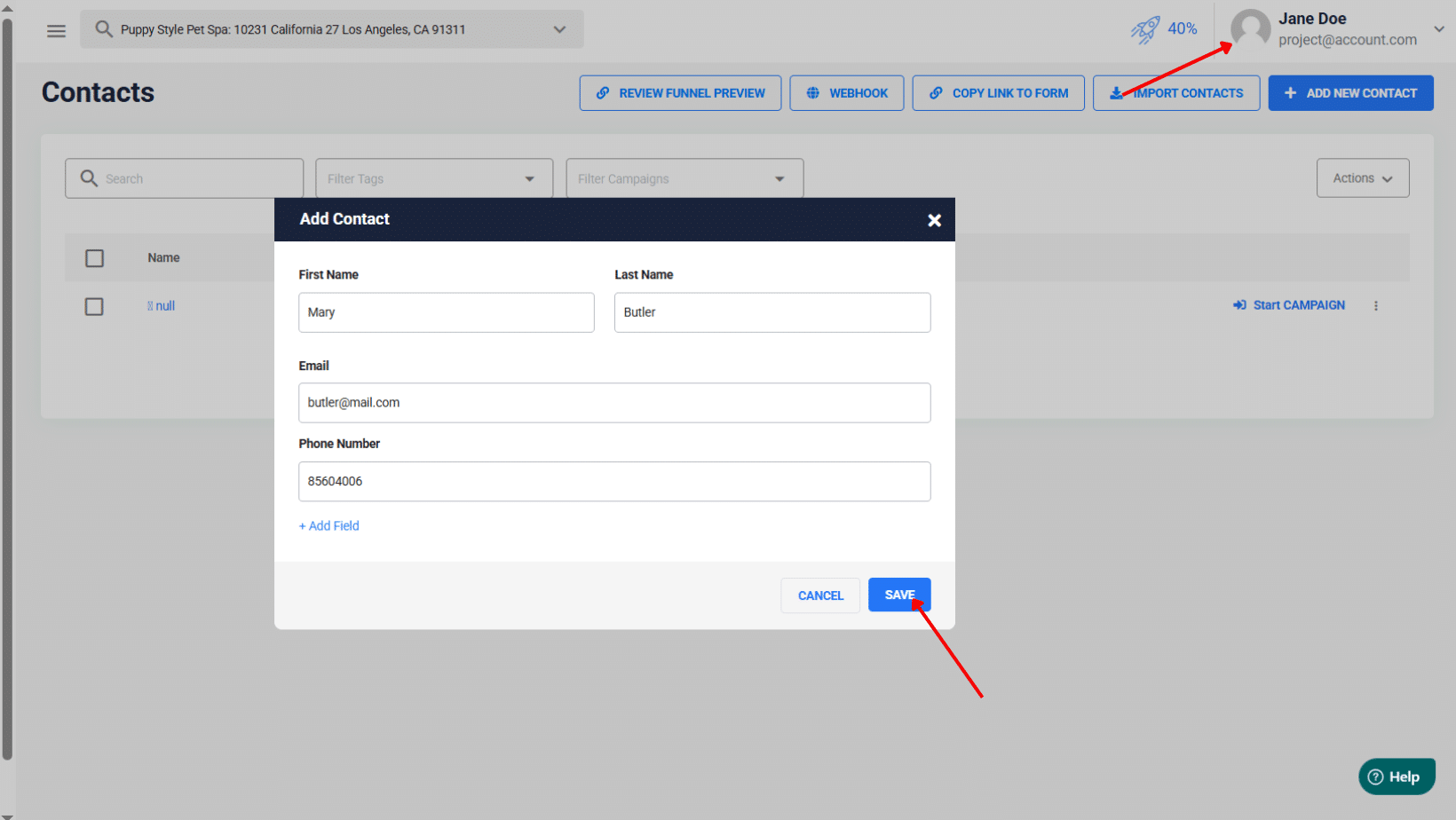 add contact manually