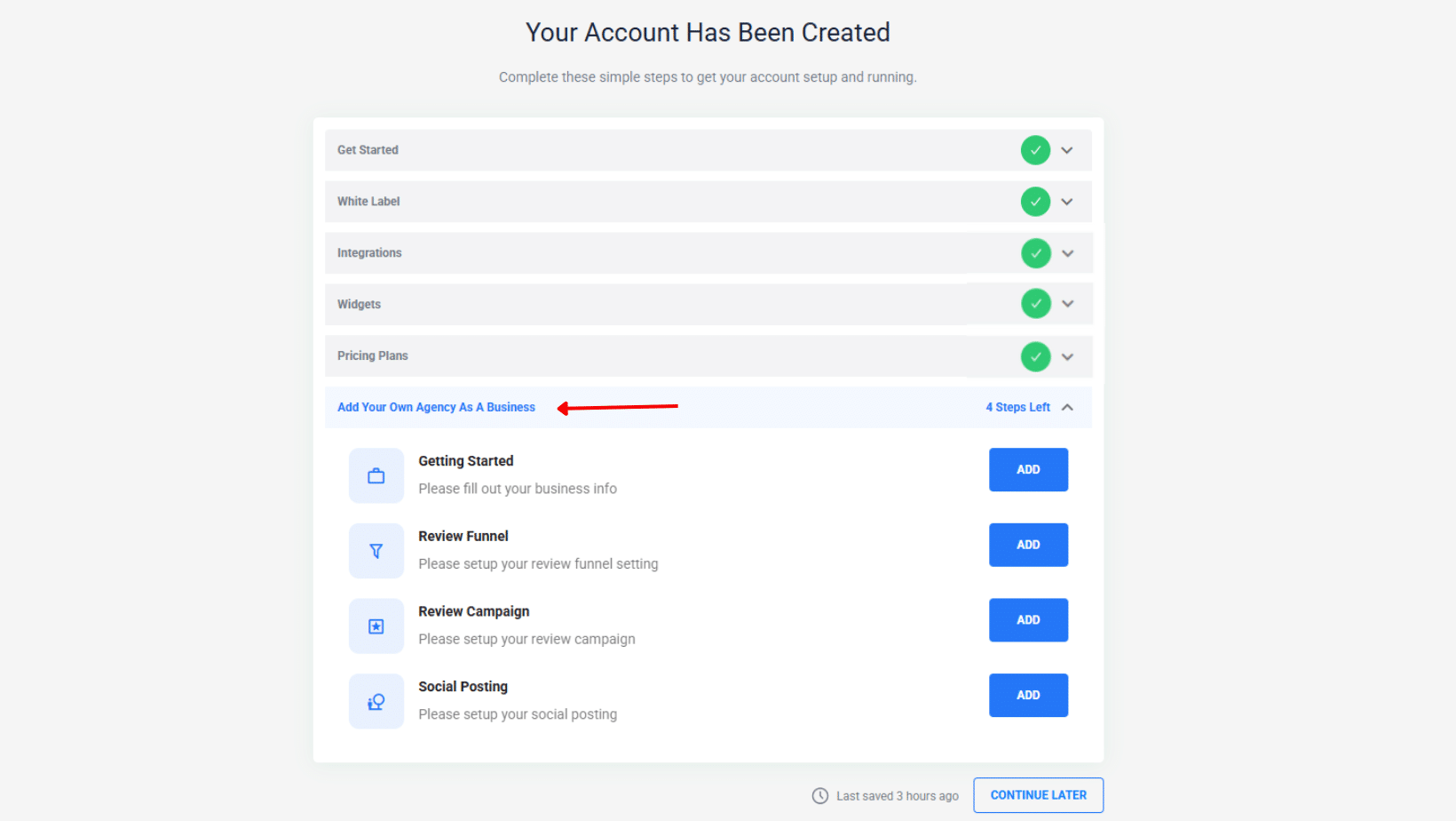 Add your agency as a business