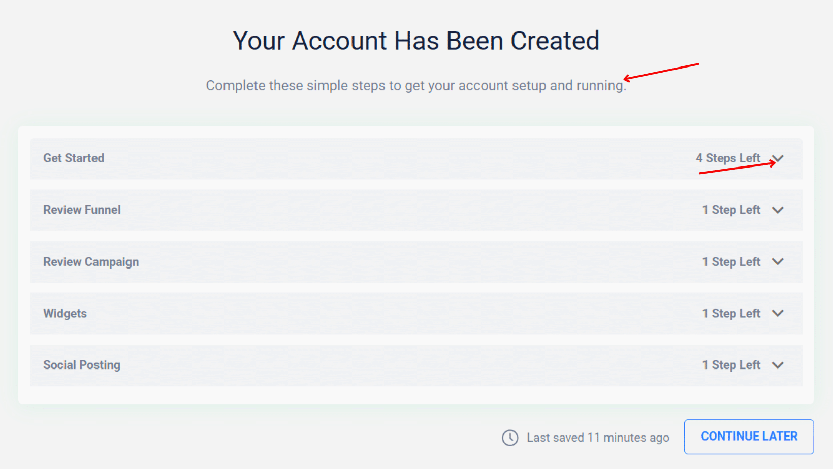 account created ()
