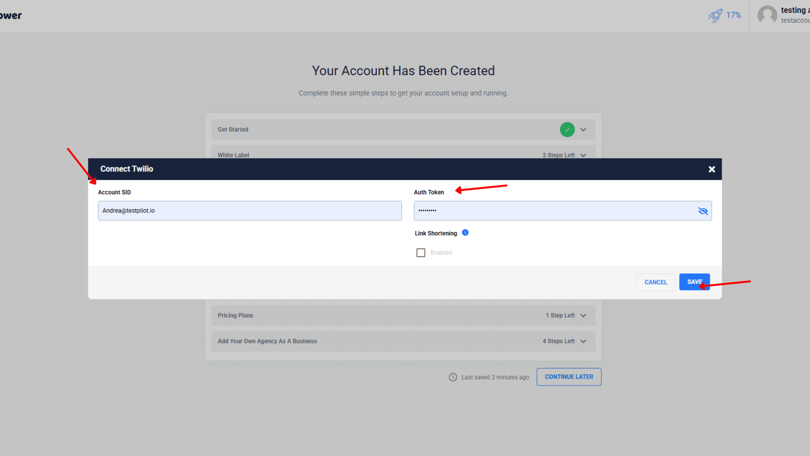 connect twilio account