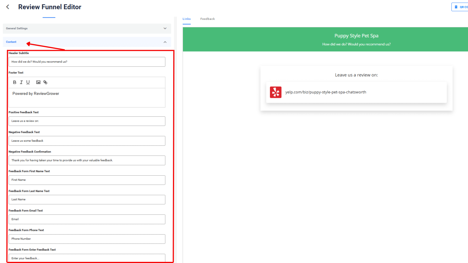 review funnel editor ()